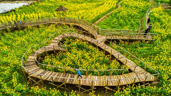 “心”型廊橋。廖濤 攝