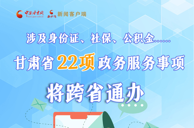 圖解丨明確了！甘肅省新增22項(xiàng)政務(wù)服務(wù)“跨省通辦”事項(xiàng)