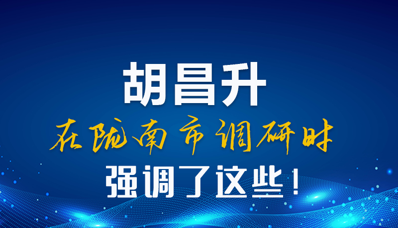 圖解|胡昌升在隴南市調(diào)研時強(qiáng)調(diào)了這些！
