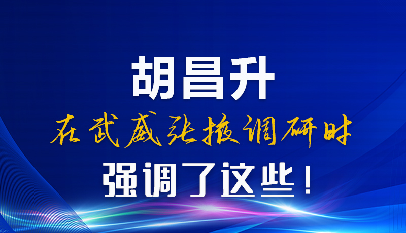 圖解|胡昌升在武威張掖調(diào)研時(shí)強(qiáng)調(diào)了這些！
